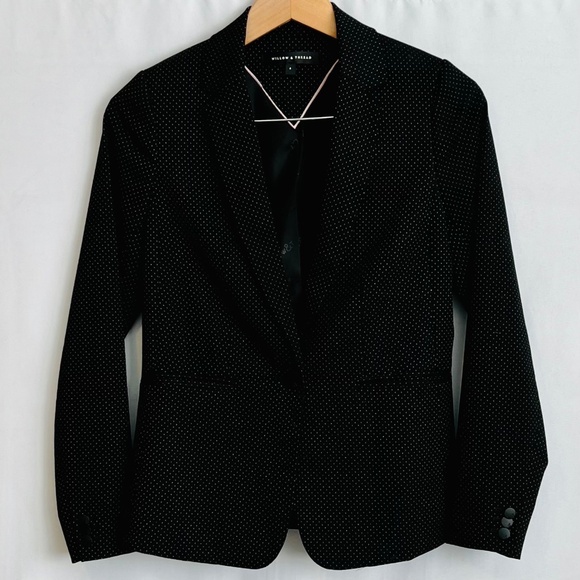 Willow and Thread Black & White Dark Academia One-Button Blazer, Size 6 - Picture 2 of 8